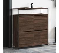 vidaXL Zapatero 4 cajones abatibles marrón roble 100x34x112 cm