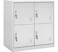 vidaXL Armarios con compartimentos individuales, 5 unidades, gris claro, 90 x 45 x 92,5 cm, acero