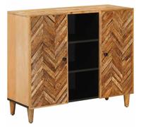 vidaXL Armarios de almacenamiento, color marrón, 90 x 33,5 x 75 cm, madera maciza de mango