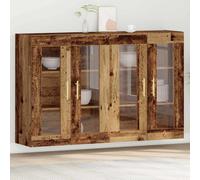vidaXL Armarios de pared 2 pcs Madera envejecida 69,5 x 34 x 90 cm
