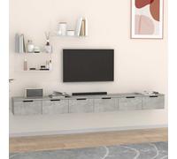 vidaXL Armarios de pared 2 uds contrachapada 102x30x20 cm Blanco, Negro, Roble Sonoma Mueble Almacenaje Estantería para Oficina, Estudio, Dormitorio Estantería/Librería/ mueble de Almacenamiento Concr