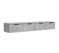 vidaXL Armarios de pared 2 uds contrachapada gris hormigón 68x30x20 cm