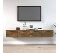 vidaXL Armarios de pared 2 uds contrachapada roble ahumado 68x30x20 cm