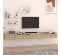 vidaXL Armarios de pared 2 uds contrachapada 102x30x20 cm Blanco, Negro, Roble Sonoma Mueble Almacenaje Estantería para Oficina, Estudio, Dormitorio Estantería/Librería/ mueble de Almacenamiento Sonom