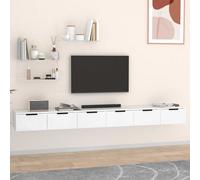 vidaXL Armarios de pared 2 uds madera contrachapada blanco 102x30x20cm