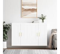 Armarios de Pared Vidaxl 2 Uds Madera Ingeniería Dorados White