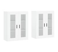 vidaXL Armarios de pared 2 uds madera de ingeniería blanco Blanco