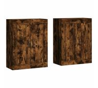 vidaXL Armarios de pared 2 uds madera de ingeniería en color Gris hormigón/Blanco/Gris sonoma y más | almacenamiento funcional diseño moderno para baño dormitorio sala