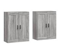 vidaXL Armarios de pared 2 uds madera de ingeniería en color Gris hormigón/Blanco/Gris sonoma y más | almacenamiento funcional diseño moderno para baño dormitorio sala
