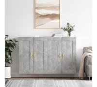 vidaXL Armarios de pared 2 uds madera de ingeniería gris hormigón