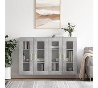 vidaXL Armarios de pared 2 uds madera de ingeniería gris hormigón Gris