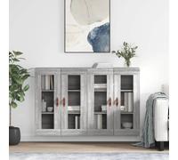 vidaXL Armarios de pared 2 uds madera de ingeniería gris Sonoma