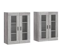 vidaXL Armarios de pared 2 uds madera de ingeniería gris Sonoma Gris