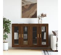 Vidaxl Armarios de Pared 2 Uds Madera de Ingeniería con Puertas Oak brown