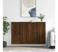 vidaXL Armarios de pared 2 uds madera de ingeniería marrón roble