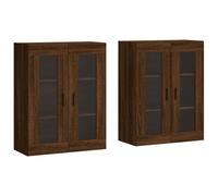 vidaXL Armarios de pared 2 uds madera de ingeniería marrón roble Marrón