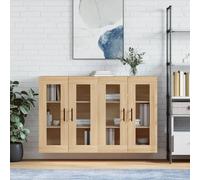 vidaXL Armarios de pared 2 uds madera de ingeniería roble Sonoma Marrón