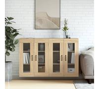 vidaXL Armarios de pared 2 uds madera de ingeniería roble Sonoma Marrón
