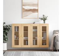 vidaXL Armarios de pared 2 uds madera de ingeniería roble Sonoma