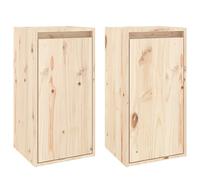 vidaXL Armarios de pared 2 uds madera maciza de pino 30x30x60 cm Natural, Blanco, Gris Mueble Almacenaje Estantería para Oficina, Estudio, Dormitorio Estantería/Librería/ mueble de Almacenamiento