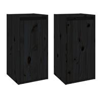 vidaXL Armarios de pared 2 uds madera maciza de pino 30x30x60 cm Natural, Blanco, Gris Mueble Almacenaje Estantería para Oficina, Estudio, Dormitorio Estantería/Librería/ mueble de Almacenamiento