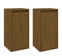 vidaXL Armarios de pared 2 uds madera maciza de pino 30x30x60 cm Natural, Blanco, Gris Mueble Almacenaje Estantería para Oficina, Estudio, Dormitorio Estantería/Librería/ mueble de Almacenamiento