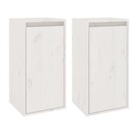 vidaXL Armarios de pared 2 uds madera maciza de pino 30x30x60 cm Natural, Blanco, Gris Mueble Almacenaje Estantería para Oficina, Estudio, Dormitorio Estantería/Librería/ mueble de Almacenamiento