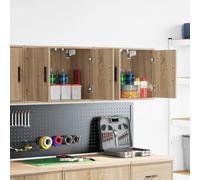 vidaXL Armarios de pared 2 uds para garaje madera de ingeniería