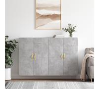 vidaXL Armarios de pared, 2 unidades, gris cemento, 69,5 x 34 x 90 cm