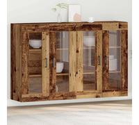 vidaXL Armarios de pared, 2 unidades, madera reciclada, 69,5 x 34 x 90 cm, material de madera