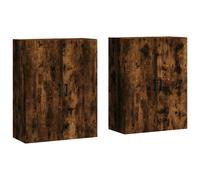 vidaXL Armarios de pared 2 unidades roble ahumado 69,5x34x90 cm