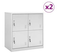 vidaXL Armarios taquilla 2 uds de acero gris claro 90x45x92,5 cm