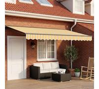 vidaXL Marco manual para toldo con luces LED, 4,5 x 3,5 metros