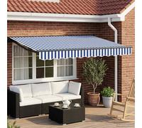 vidaXL Marco manual para toldo con luces LED, 3,5 x 2 metros