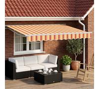 vidaXL Armazón de toldo manual con LEDs Amarillo, Naranja y 3 x 2,5 m