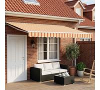 vidaXL Armazón de toldo manual con LEDs Amarillo, Naranja y 4,5 x 3 m