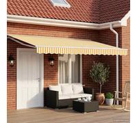 vidaXL Armazón de toldo manual con LEDs Amarillo y 5 x 3,5 m