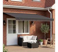 vidaXL Armazón de toldo manual con LEDs Antracita 4 x 3 m