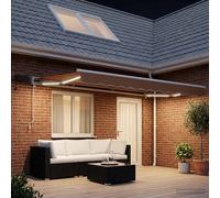 vidaXL Armazón de toldo manual con LEDs Arena 4,5 x 3 m