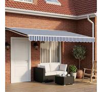 vidaXL Armazón de toldo manual con LEDs Azul y 4 x 3,5 m