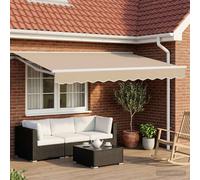vidaXL Armazón de toldo manual con LEDs Beige y Blanco 3,5 x 2,5 m
