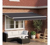 vidaXL Armazón de toldo manual con LEDs Blanco y Antracita 3,5 x 2 m