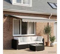 vidaXL Armazón de toldo manual con LEDs Gris claro y blanco. 3 x 2,5 m