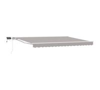 vidaXL Armazón de toldo Manual con Leds Gris Claro y Blanco. 5 x 3 m, Toldo de jardín y terraza, toldo Manual Moderno con Luces LED, protección Ajustable, diseño Resistente al Clima