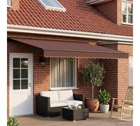vidaXL Armazón de toldo manual con LEDs Marrón y Antracita 4 x 2 m
