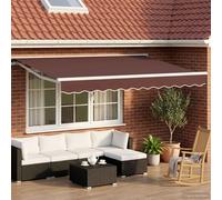 vidaXL Armazón de toldo manual con LEDs Marrón y blanco 3,5 x 2 m