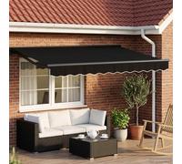 vidaXL Armazón de toldo manual con LEDs Negro y Antracita 3 x 2,5 m