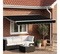 vidaXL Armazón de toldo manual con LEDs Negro y Blanco 3,5 x 2,5 m