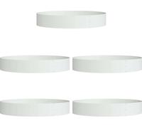 vidaXL Aro para plantas, 5 unidades, blanco, 120 x 120 x 20 cm, acero laminado en frío