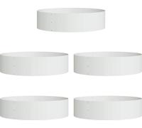 vidaXL Aro para plantas, 5 unidades, blanco, 80 x 80 x 20 cm, acero laminado en frío